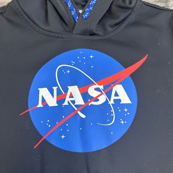 Lands End Youth Kids Boys NASA Hoodie Black Blue White Red L LG Large 10-12 Cozy - Picture 3 of 13